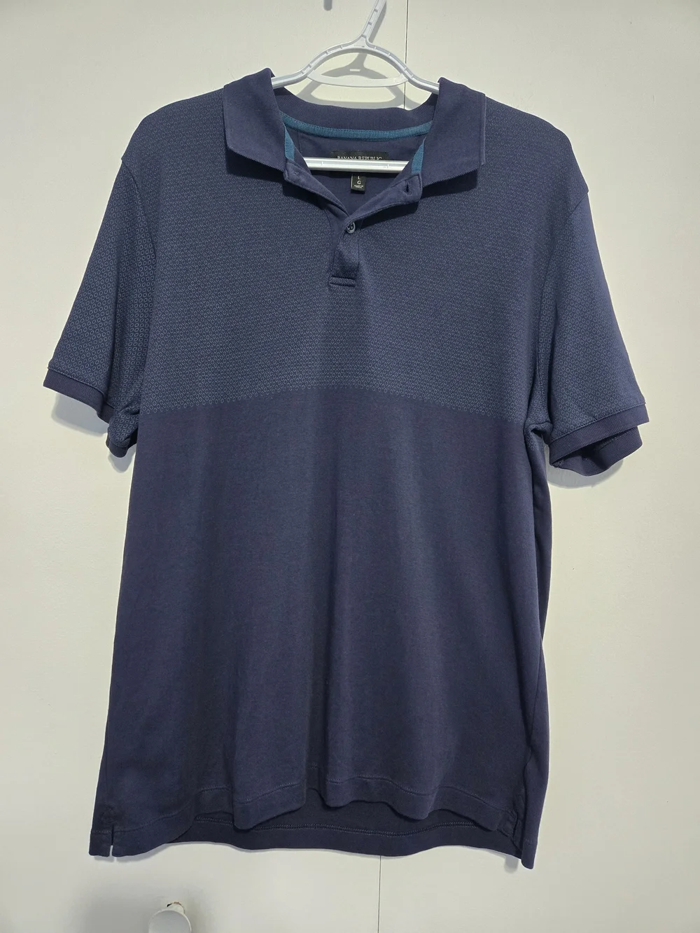 Banana Republic Dress Polo Shirt Men’s Large Blue Short Sleeve Casual Golf Shirt